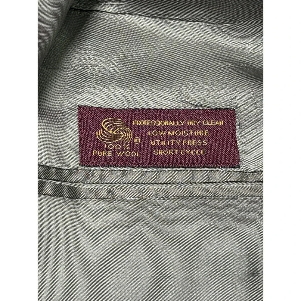 Jos. A. Bank Gordon Mens 39L 34X33 Wool Suit Grey‎ 2 Pc Micro Check 2 Button USA